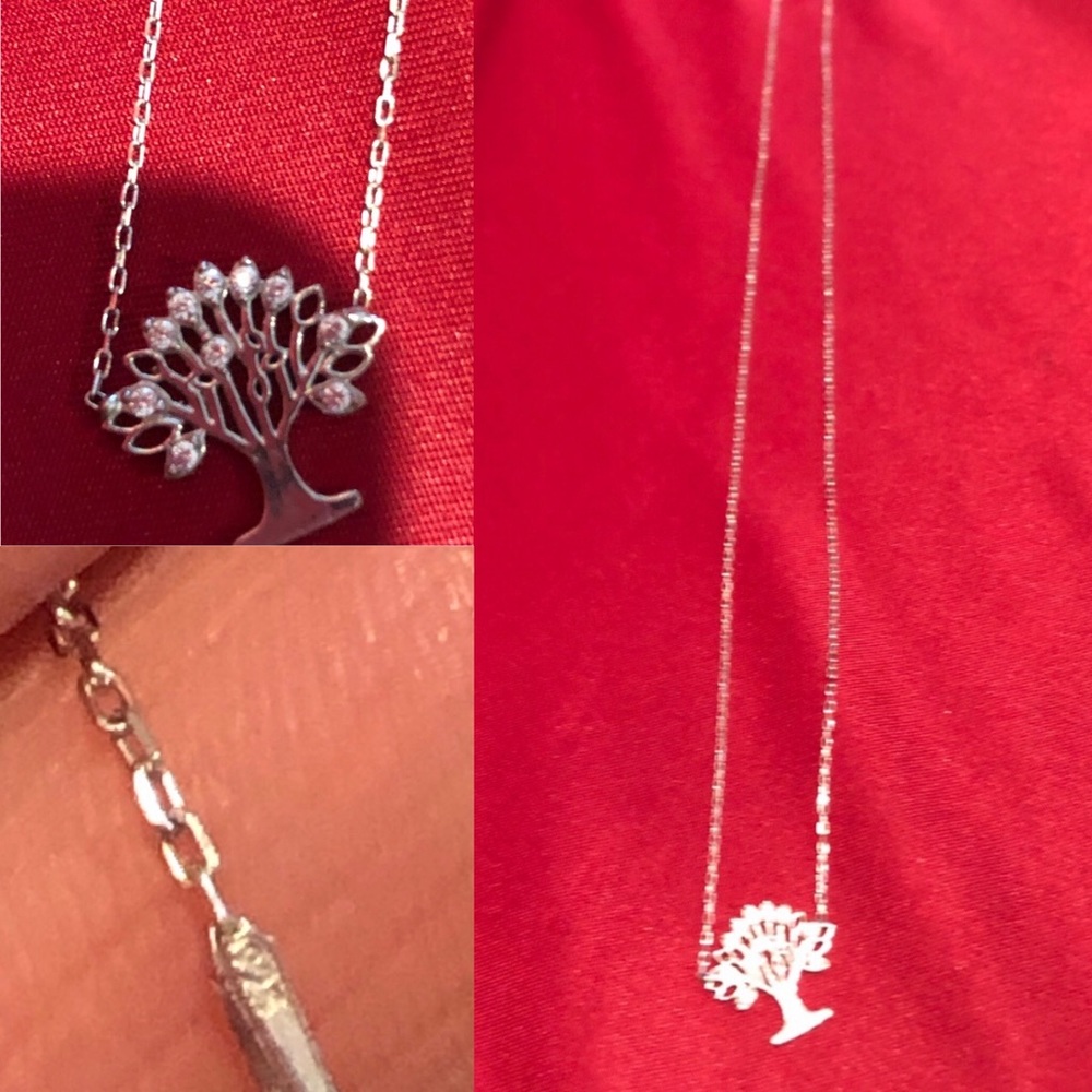 Family tree charm  sterling silver necklace